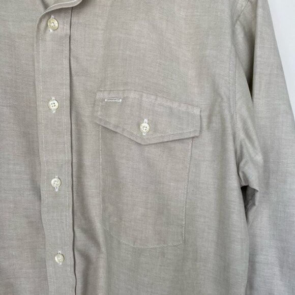 VINTAGE LL Bean Made in USA Button Down Long Sleeve Dress Shirt Mens Size 16 - Picture 4 of 5